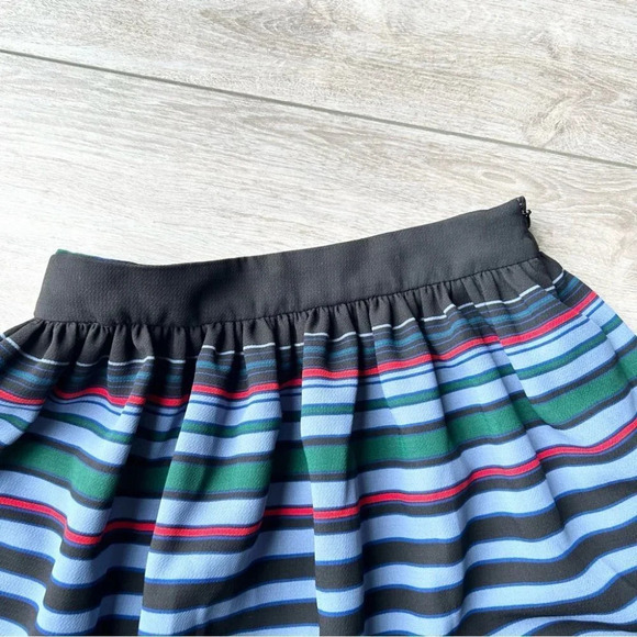 Zara Striped Pleated A Line Midi Skirt - Picture 4 of 14